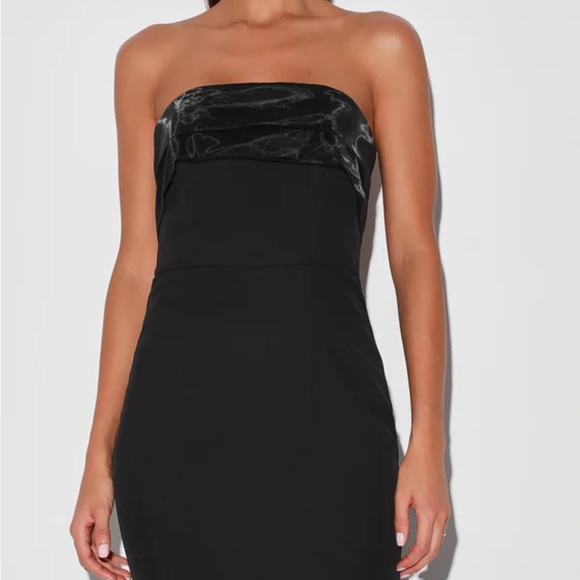 Lulus Brilliantly Bold Black Strapless Mermaid Maxi Dress - Picture 2 of 3